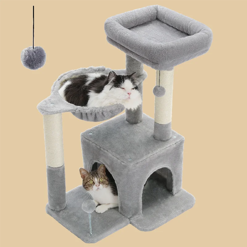 PAWZ Road  29.5" Two Shapes Sisal Cat Scratching Posts Indoor Cat Tree