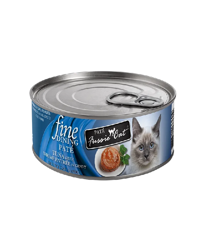 Fussie Cat Fine Dining Pate Tuna with Shrimp Wet Cat Food 2.8oz