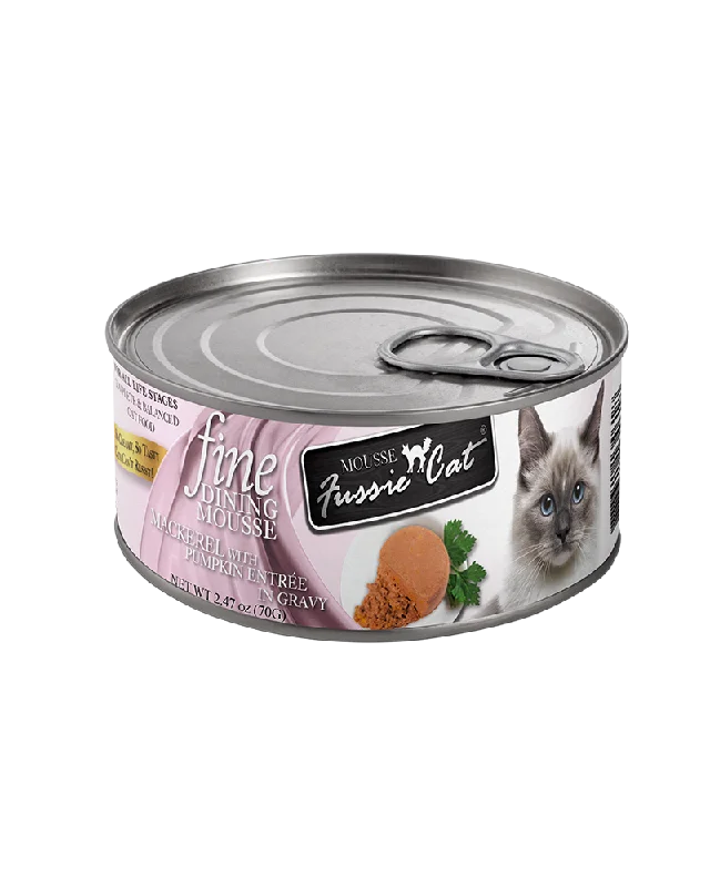 Fussie Cat Fine Dining Mousse Mackerel with Pumpkin Wet Cat Food 2.8oz