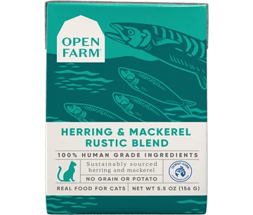 Open Farm Wet Cat Food Rustic Blend Herring & Mackerel 5.5oz Tetra Pack Single