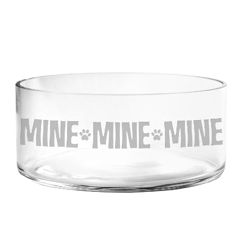 Mine Mine Mine Glass Dog Bowl