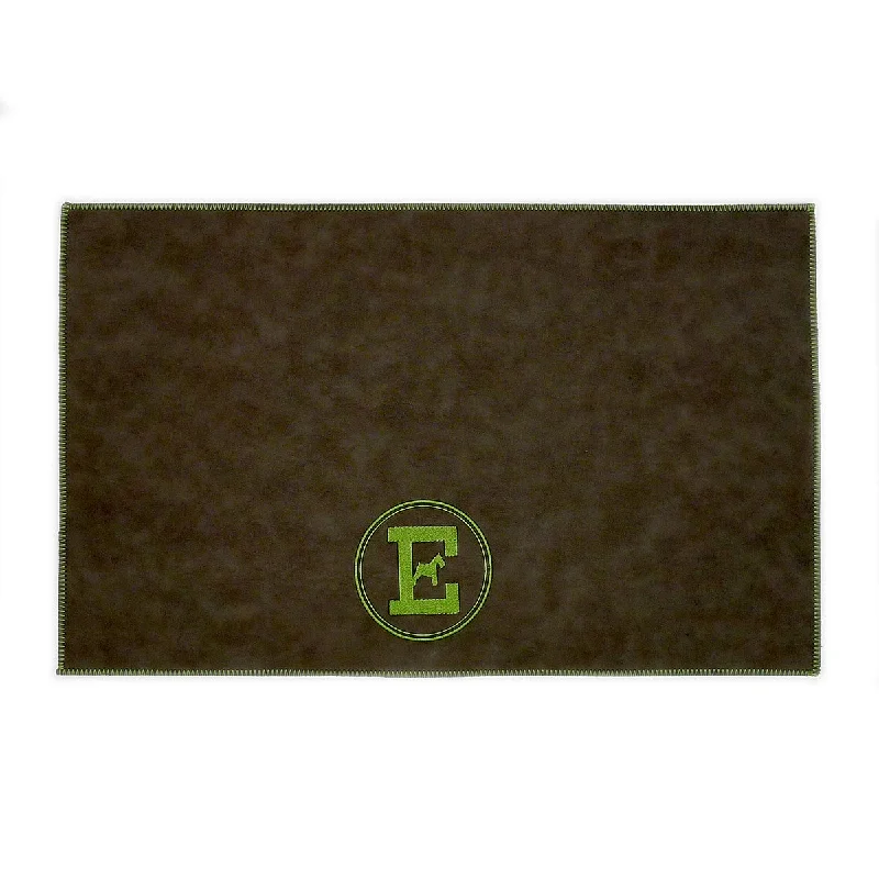 Personalized Faux Leather Dog Placemat Grey/Green