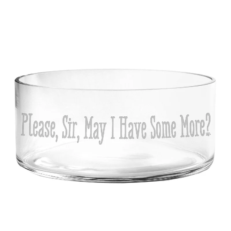 Please Sir Glass Dog Bowl