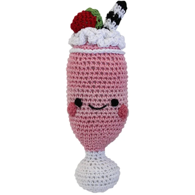 Strawberry Milkshake Organic Cotton Dog Toy