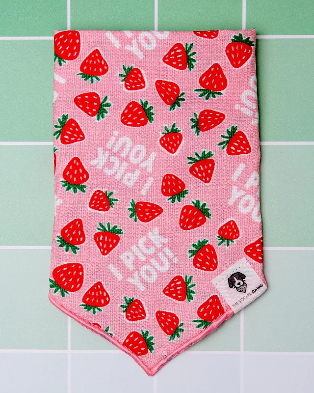 I Pick You! Strawberry Dog Bandana<br>(Made in the USA) (FINAL SALE)